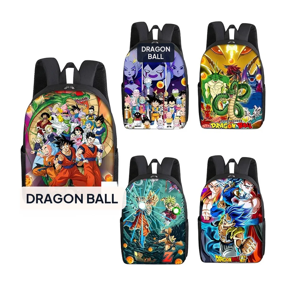 Mochila de Dragon Ball estampada de anime, escolar y de viaje – vue 2