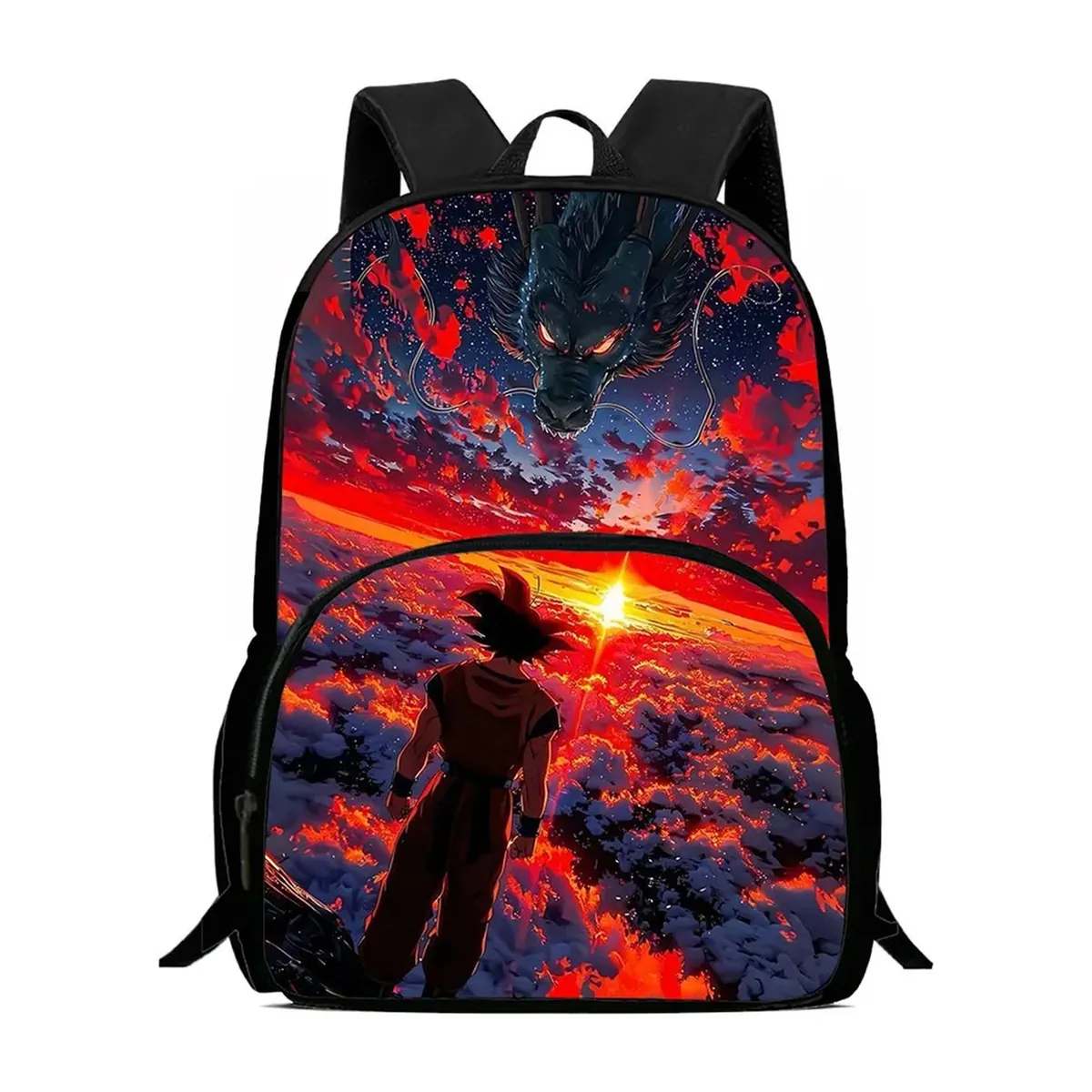 Mochila de Dragon Ball de nailon con bolsillo frontal – vue 2