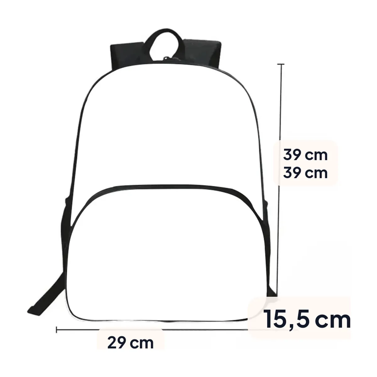 Mochila de Dragon Ball de nailon con bolsillo frontal – vue 3