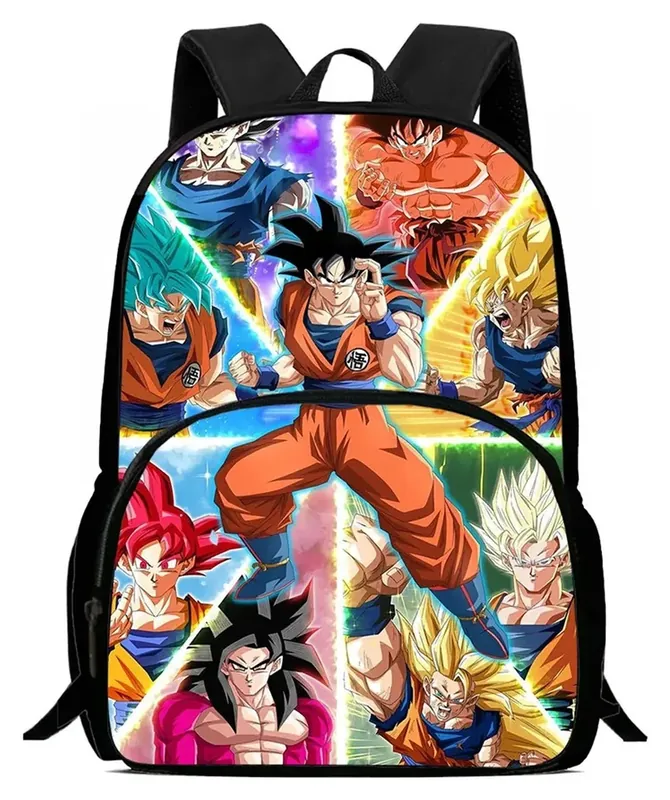Mochila de Dragon Ball de nailon con bolsillo frontal