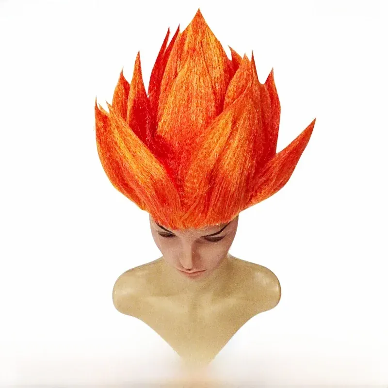 Peluca de Cosplay de Goku de Z para Conveniones – rouge et orange wukong and two color wig
