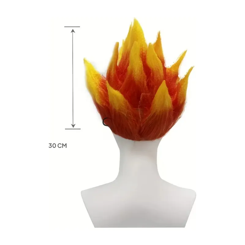 Peluca de Saiyan para cosplay de Halloween, hombre adulto – Fibra de rayón, pelo firme