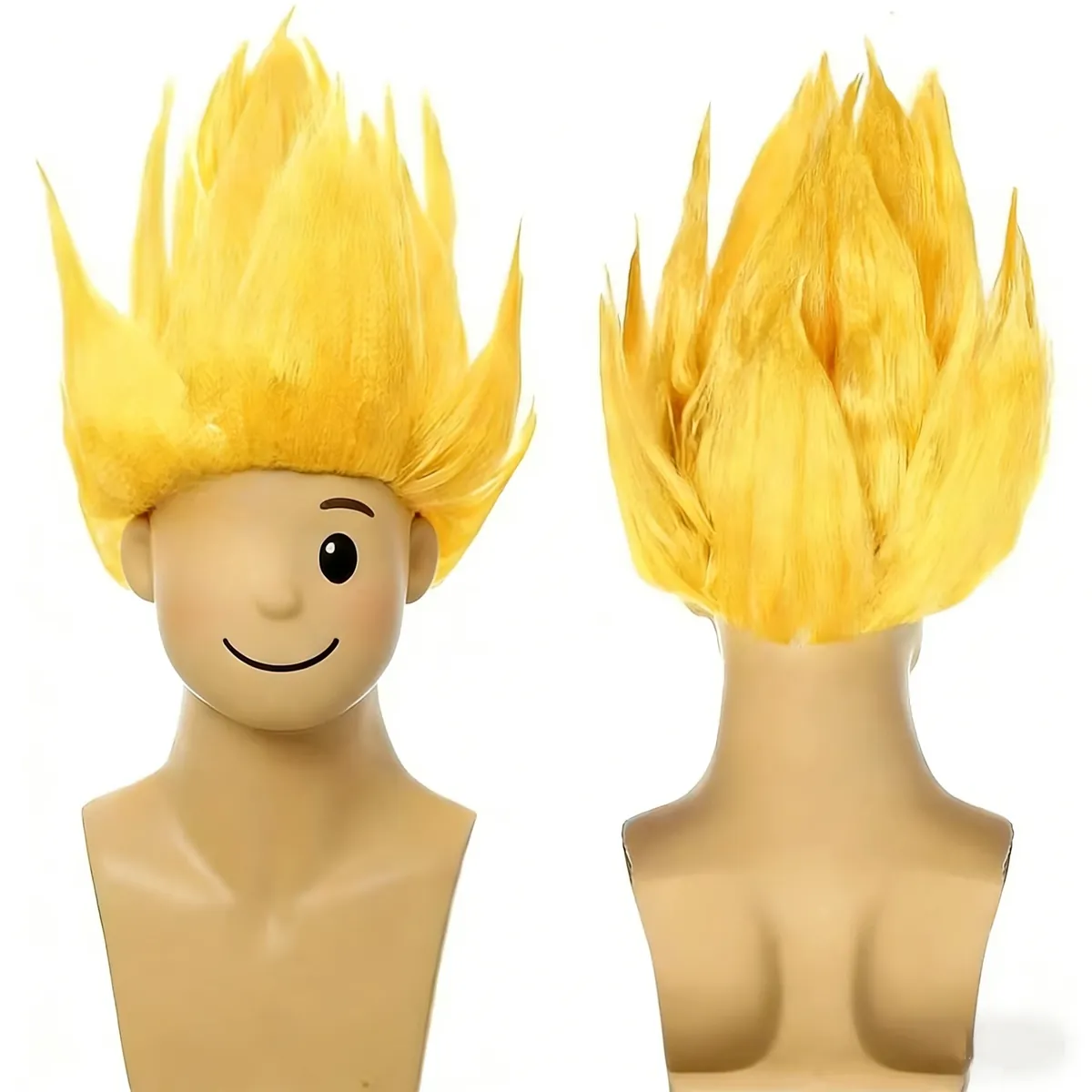 Peluca de Saiyan para cosplay de Halloween, hombre adulto – amarillo