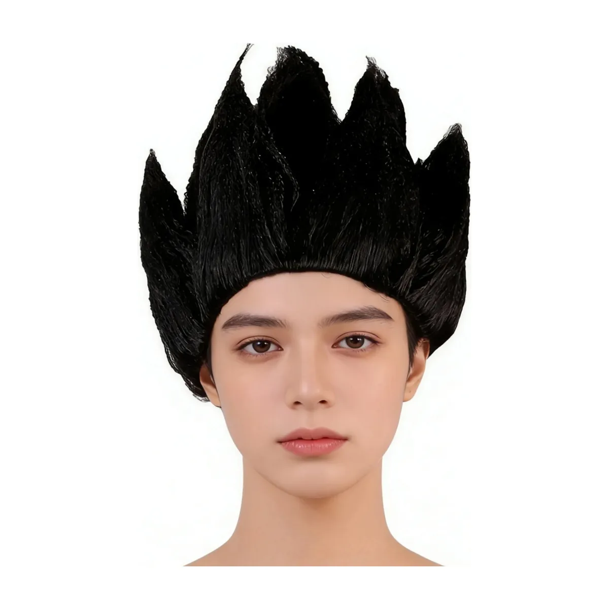 Peluca de Saiyan para cosplay de Halloween, hombre adulto – negro