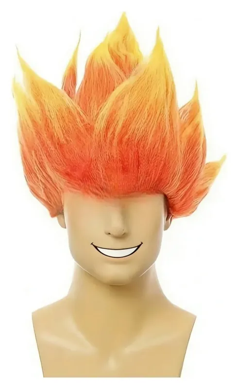 Peluca de Saiyan para cosplay de Halloween, hombre adulto
