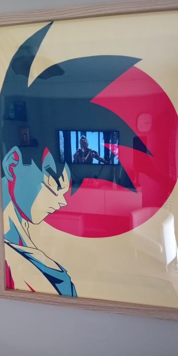 Foto de un comprador: Póster de Dragon Ball clásico en lienzo con Goku y Vegeta, sin marco