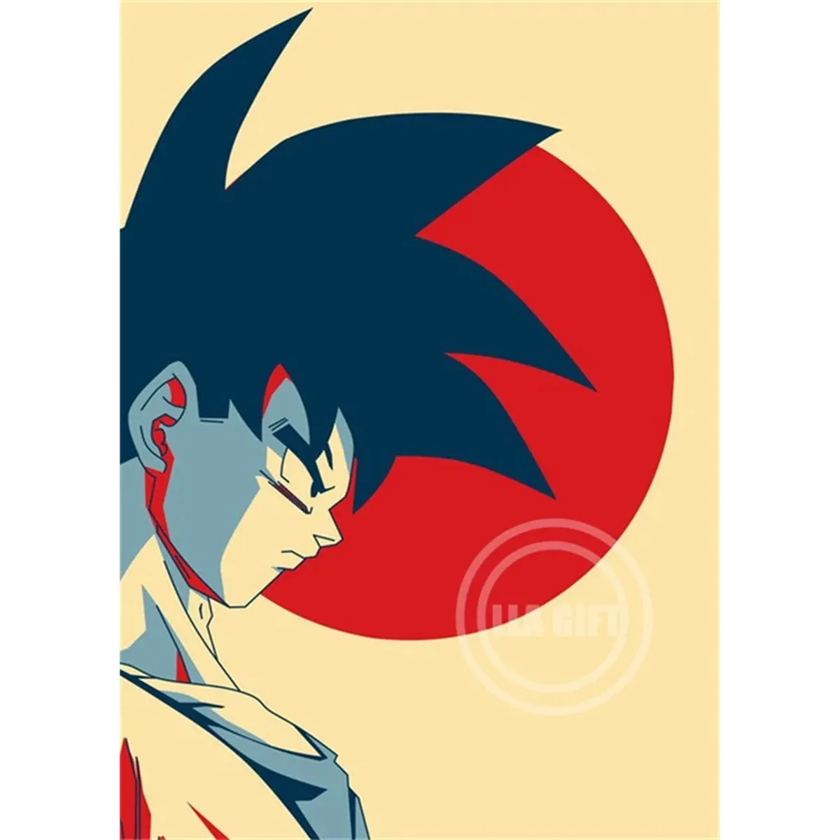 Póster de Dragon Ball clásico en lienzo con Goku y Vegeta, sin marco – a