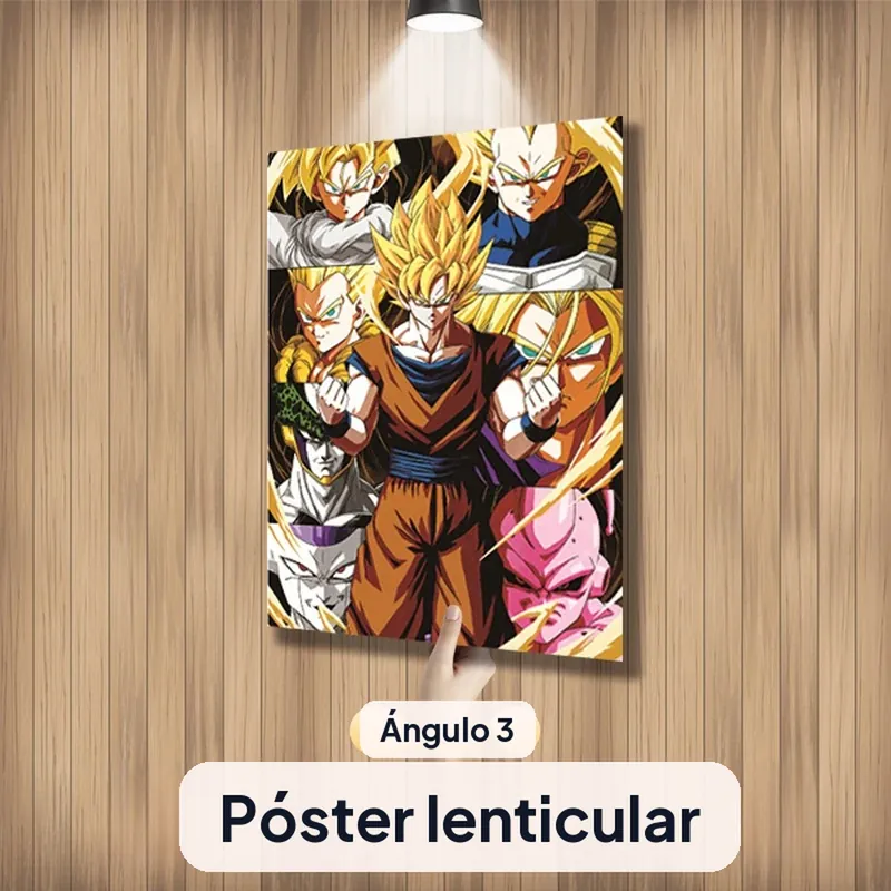 Póster de Dragon Ball lenticular 3D con Goku, 29,5 × 39,5 cm