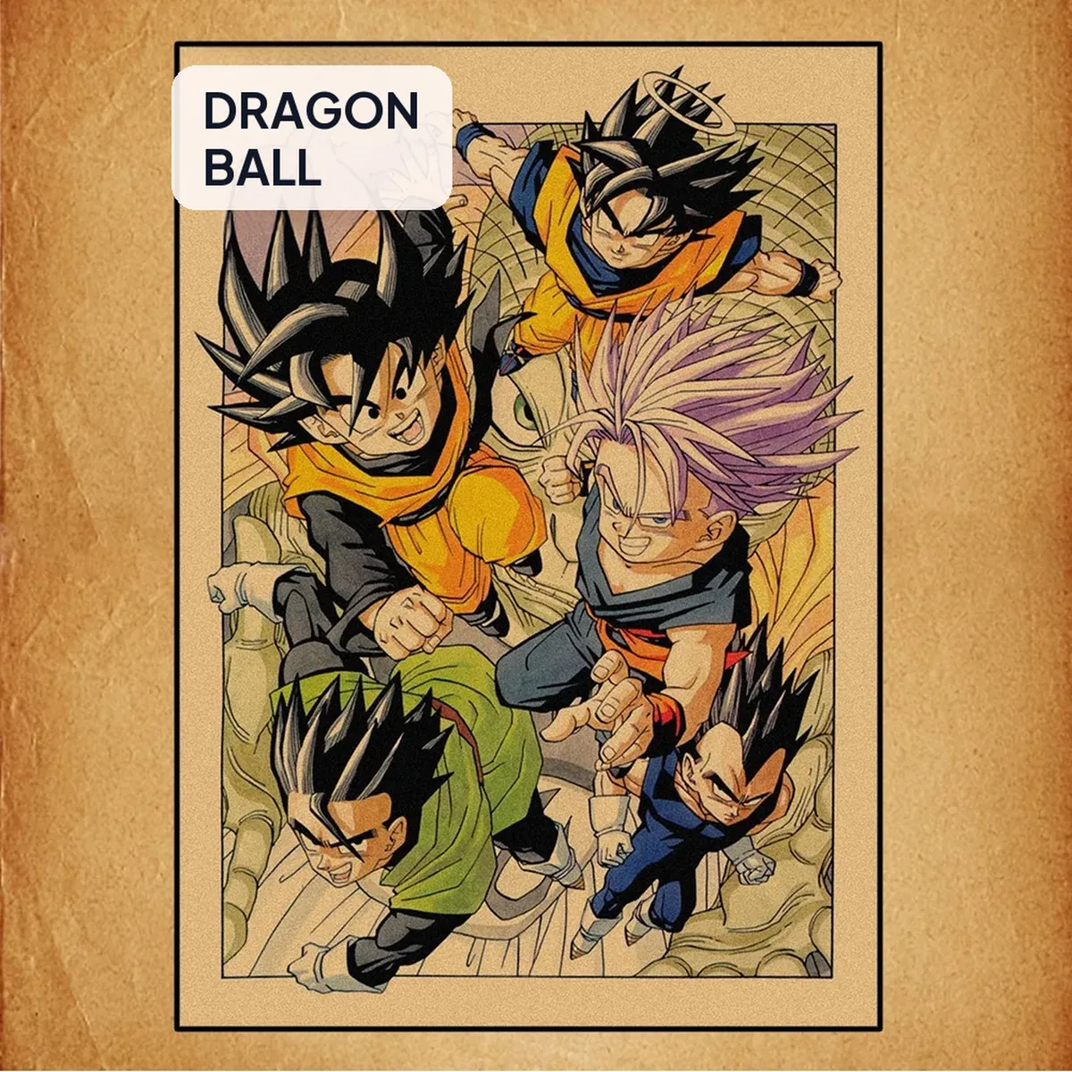 Póster de Dragon Ball retro de lienzo con Goku, Vegeta y Freezer – imagen 25
