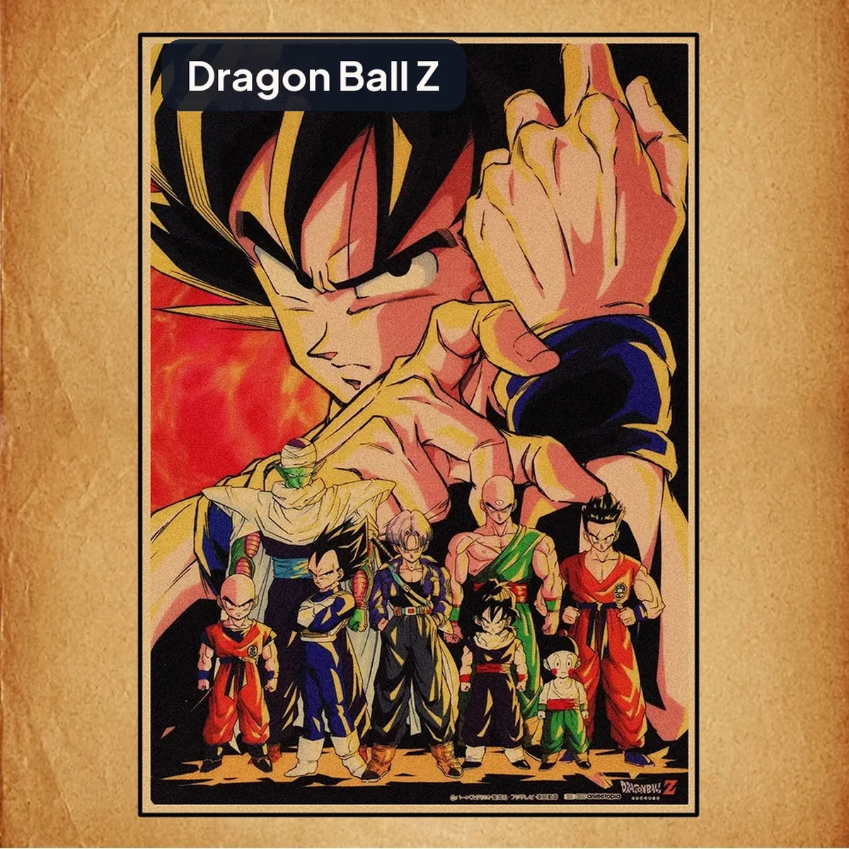 Póster de Dragon Ball retro de lienzo con Goku, Vegeta y Freezer – imagen 28