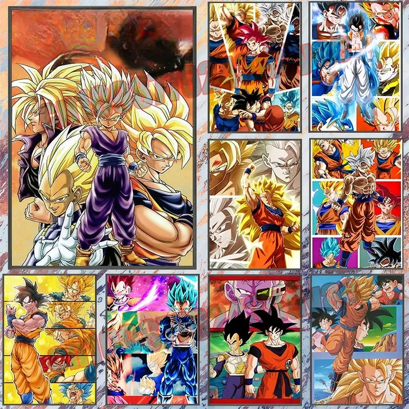 Póster de Dragon Ball Z en lienzo, varios tamaños hasta 55 × 90 cm