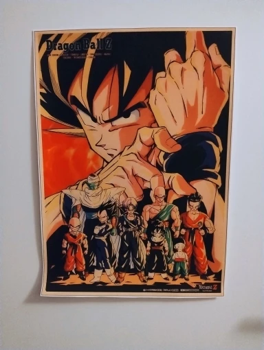 Foto de un comprador: Póster de Dragon Ball retro de lienzo con Goku, Vegeta y Freezer