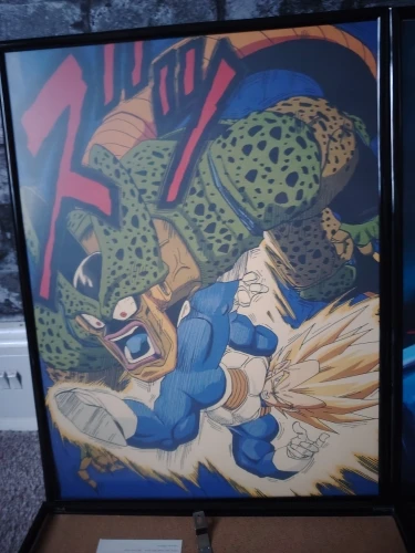 Foto de un comprador: Póster de Dragon Ball retro de lienzo con Goku, Vegeta y Freezer