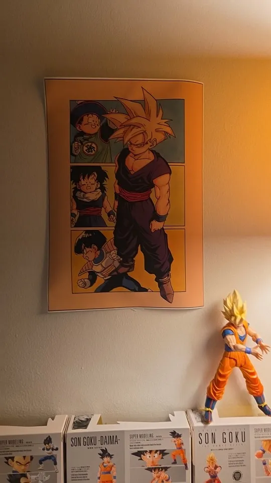 Foto de un comprador: Póster de Dragon Ball retro de lienzo con Goku, Vegeta y Freezer