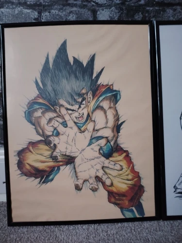 Foto de un comprador: Póster de Dragon Ball retro de lienzo con Goku, Vegeta y Freezer