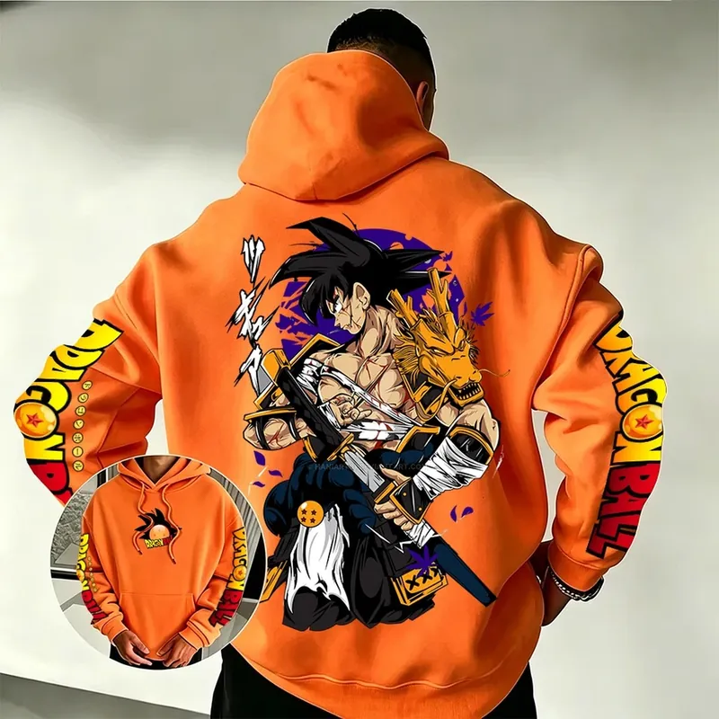 Sudadera con capucha de Son Goku Samurái Dragón, unisex