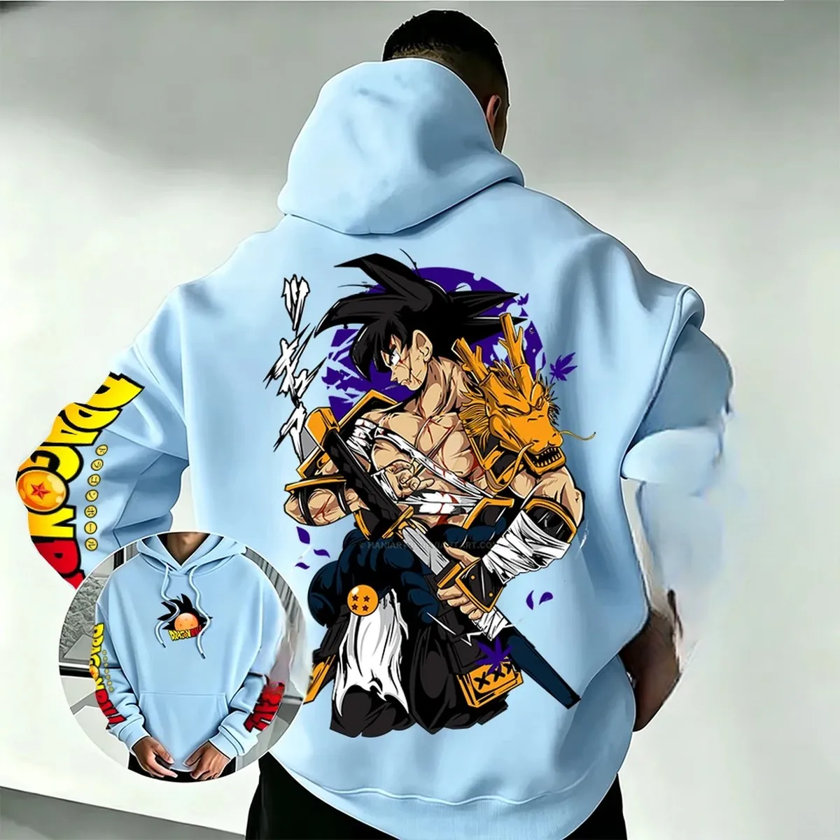 Sudadera con capucha de Son Goku Samurái Dragón, unisex – vue 2