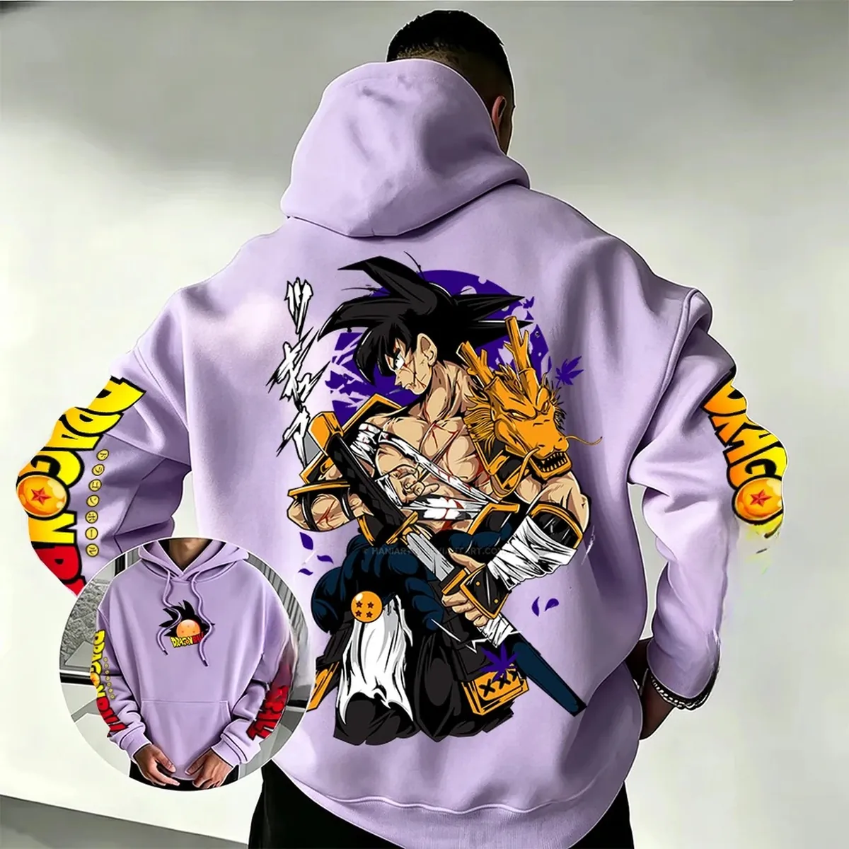 Sudadera con capucha de Son Goku Samurái Dragón, unisex – vue 3