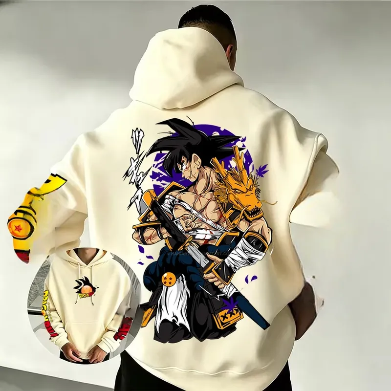 Sudadera con capucha de Son Goku Samurái Dragón, unisex – Ajuste justo, mide antes