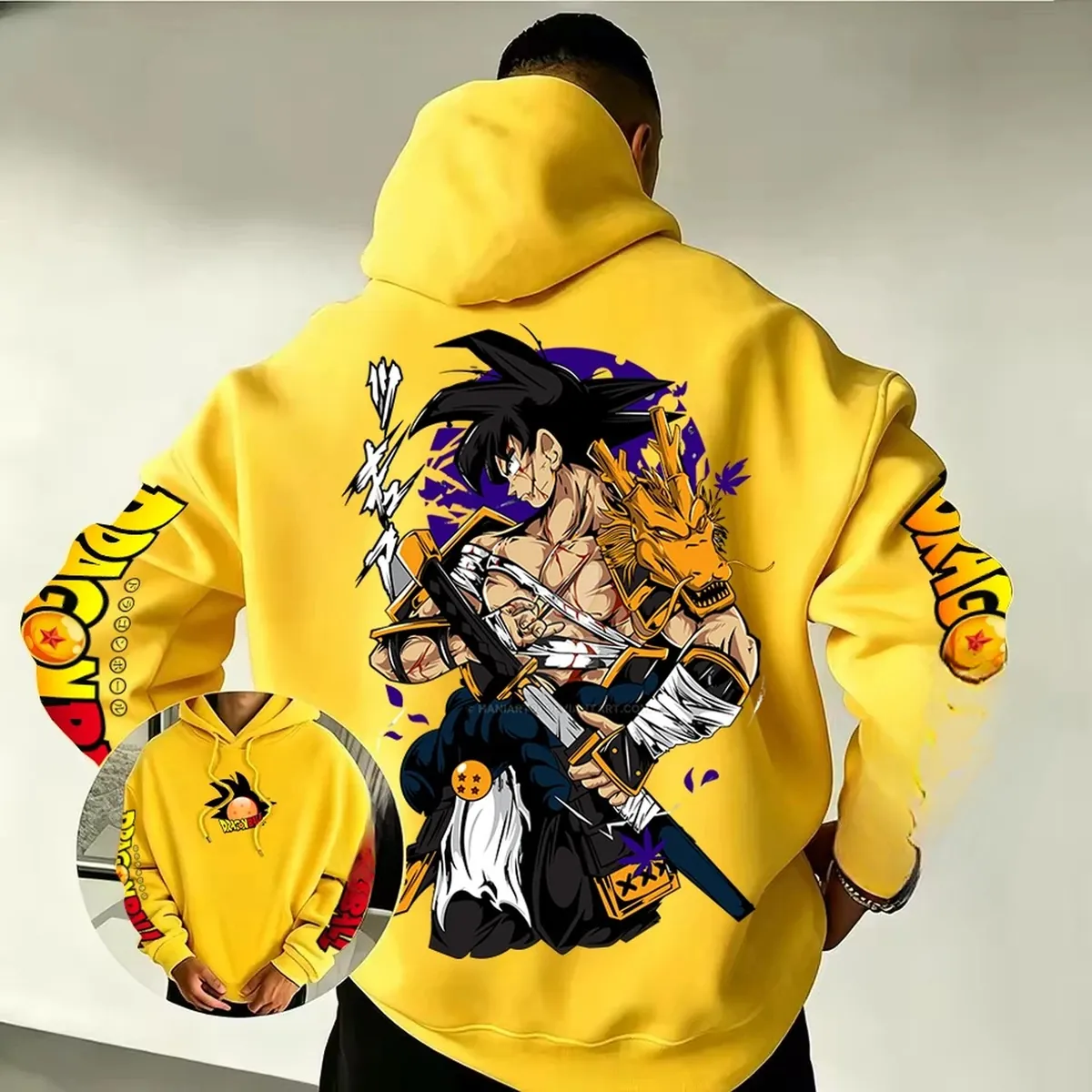Sudadera con capucha de Son Goku Samurái Dragón, unisex – vue 5