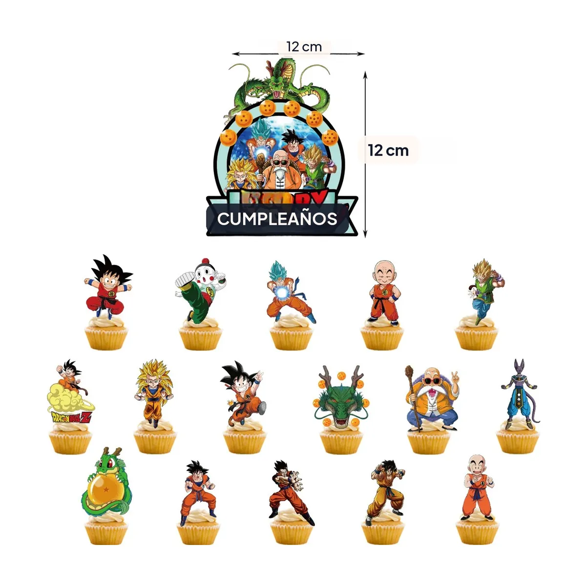 Vajilla desechable de Dragon Ball para fiesta de cumpleaños – decoración para pastel 1