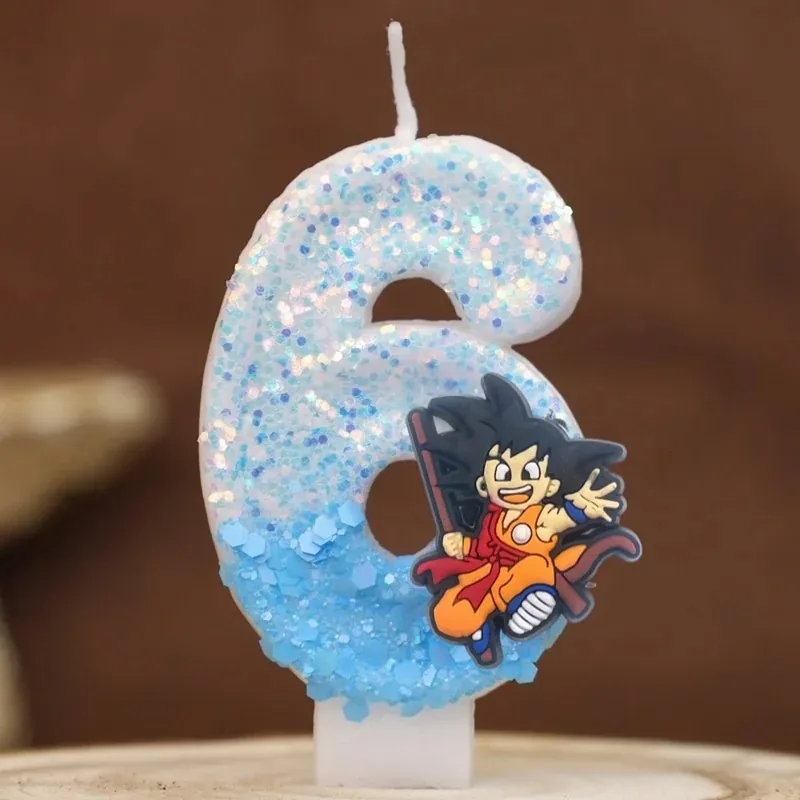 Vela con número temático de Dragon Ball para pastel infantil