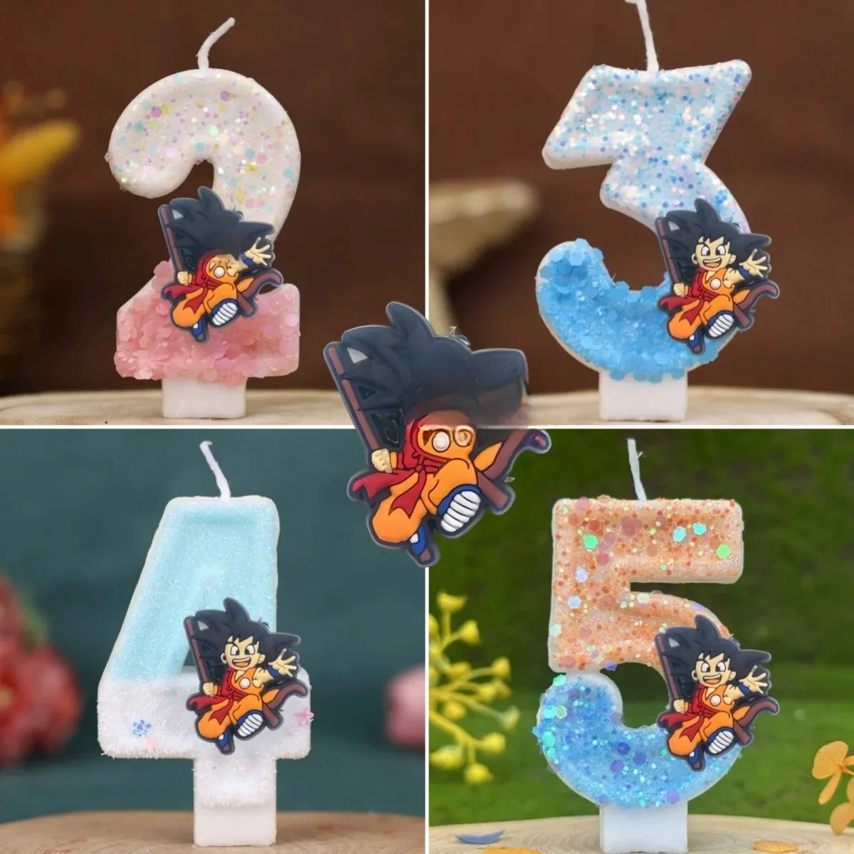 Vela con número temático de Dragon Ball para pastel infantil – vue 2