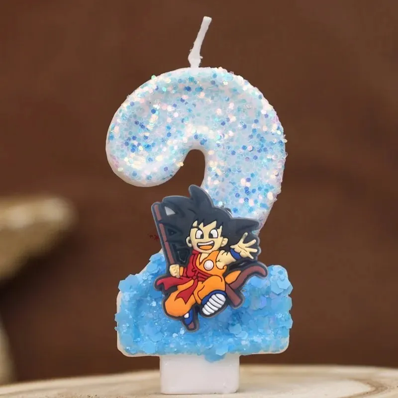 Vela con número temático de Dragon Ball para pastel infantil – Cuatro estilos, diez números