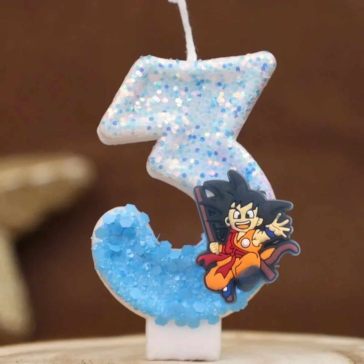 Vela con número temático de Dragon Ball para pastel infantil – a 3