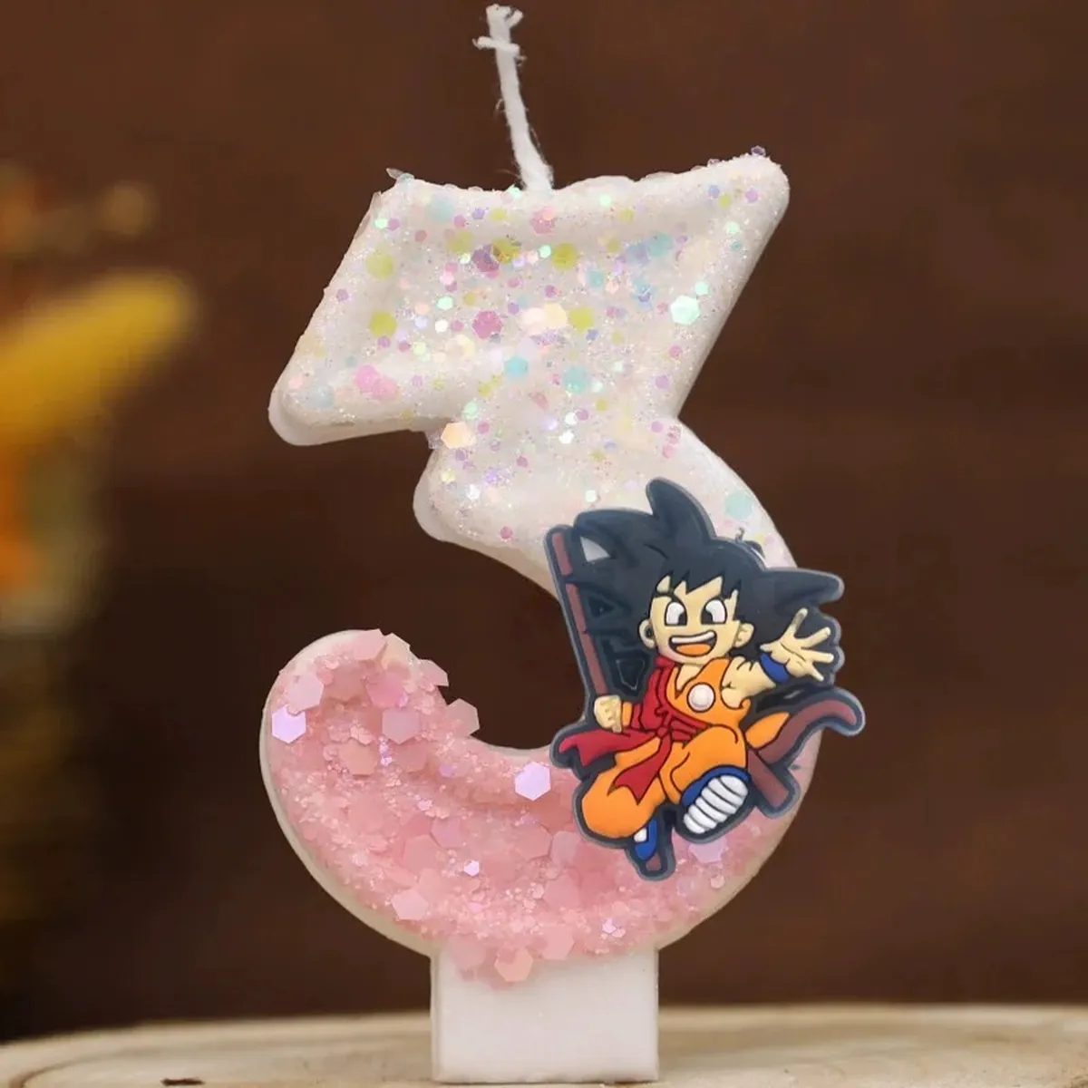 Vela con número temático de Dragon Ball para pastel infantil – c 3
