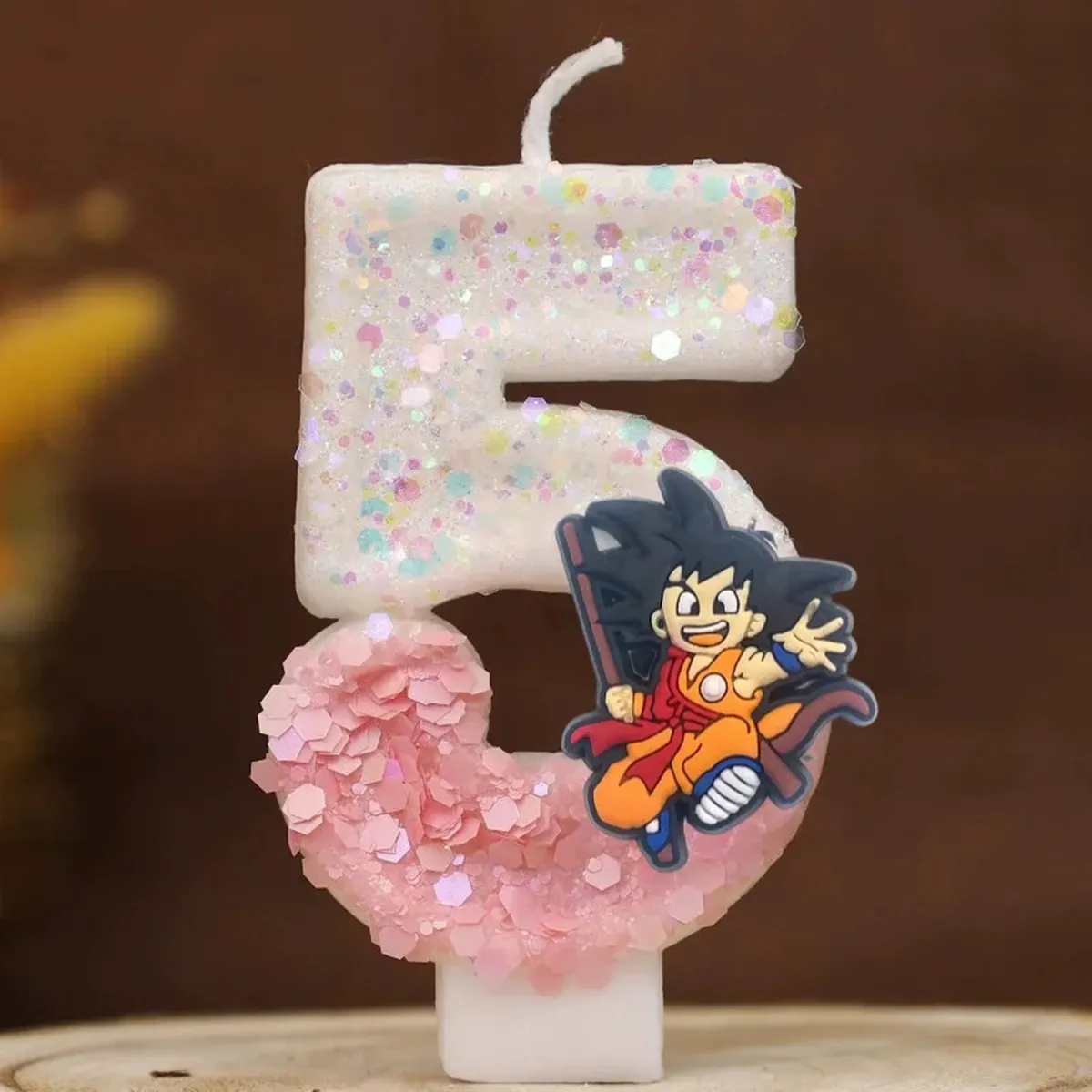 Vela con número temático de Dragon Ball para pastel infantil – c 5