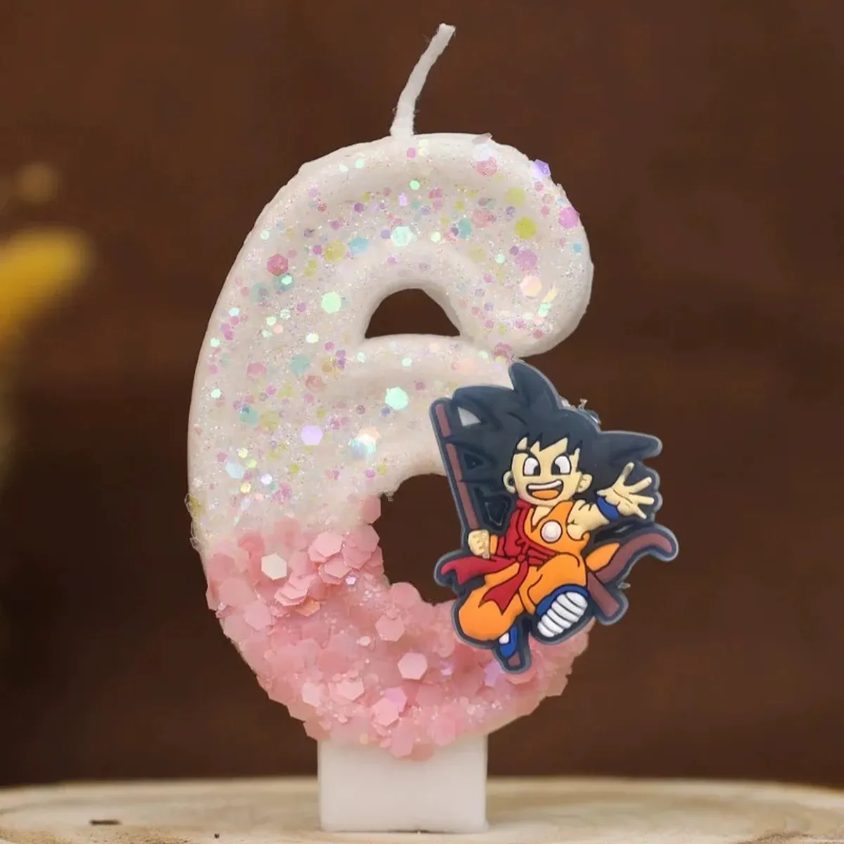 Vela con número temático de Dragon Ball para pastel infantil – c 6