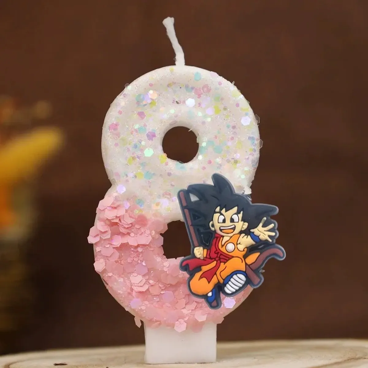 Vela con número temático de Dragon Ball para pastel infantil – c 8