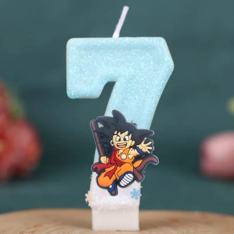Vela con número temático de Dragon Ball para pastel infantil – Enciéndela al final